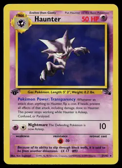 Pokemon Card - Haunter Fossil 21/62 Rare 1st Edition - Image 1