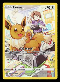 Eevee TG11/TG30 Ultra Rare Brilliant Stars Trainer Gallery Pokemon Card - Image 1