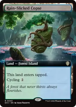 Rain-Slicked Copse (Extended Art) - Commander: Lorwyn Eclipsed - Image 1