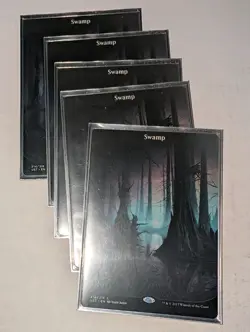MTG Swamp x5 - Full Art - Unstable (214/216) NM-Never Played - Image 1