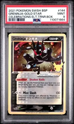 2021 Pokemon Greninja Gold Star Celebrations ETB Promo SWSH144 Mint PSA 9 - Image 1