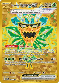 Teal Mask Ogerpon ex - 221/167 - Twilight Masquerade Hyper Rare - NM - Pokemon - Image 1