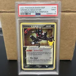 2021 POKEMON SWSH CELEBRATIONS ETB PROMO #144 GRENINJA GOLD STAR PSA 9 - Image 1