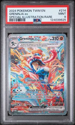 2024 POKEMON TWM EN-TWILIGHT MASQUERADE #214 GRENINJA EX PSA 9 - Image 1