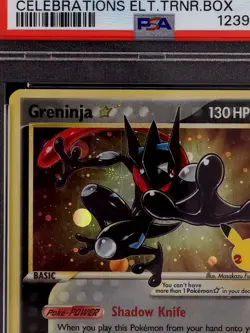 Pokemon Greninja TCG Gold Star SWSH144 Celebrations Black Star Promo PSA 9 SWIRL - Image 3