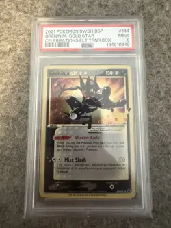 2021 Pokemon Greninja Gold Star Celebrations ETB Promo SWSH144 Mint PSA 9 - Image 3