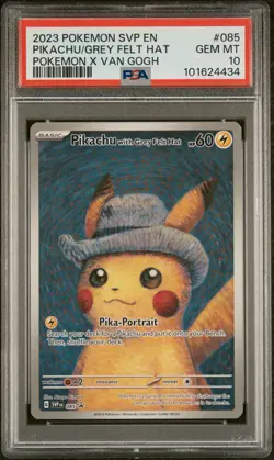 2023 Pokemon SVP EN Pikachu with Grey Felt Hat #085 PSA 10 Van Gogh - Image 4