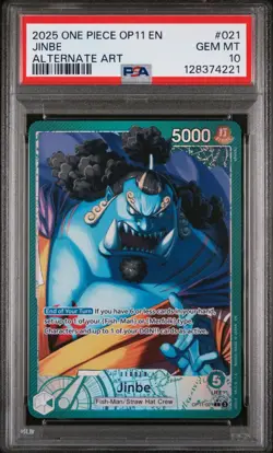 One Piece Jinbe A Fist of Divine Speed Alternate Art OP11-021 PSA 10 - Image 1