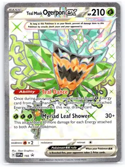 Teal Mask Ogerpon ex - Ultra Rare SV: Scarlet & Violet Promo Cards 166 NM - Image 1