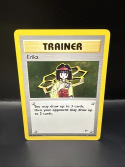 Pokemon TCG Erika Trainer Card 16/132 Holo Rare Gym Heroes - Image 3