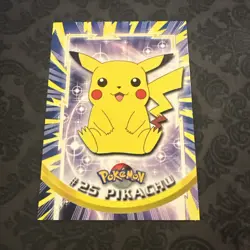 Pikachu #25 Pokemon Card Red Topps Logo Label - 1999 TV Series - Image 1