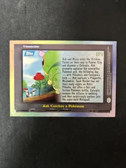 EP3 Ash Catches a Pokemon - Pokemon Card Topps Blue Logo - Image 2