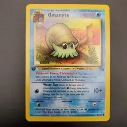 Pokemon TCG Omanyte Fossil 1st Edition Card 52/62 LP - Image 2