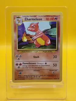 Pokemon Card Base Set Unlimited Charmeleon 24/102 Moderate Play MP - Image 1
