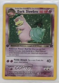 Dark Slowbro Holo 1st Ed. Pokemon Team Rocket #12 2000 - Image 1
