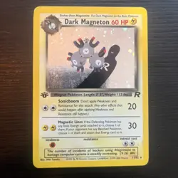 Pokemon Dark Magneton TCG Holo Rare Card 11/82 1st Edition HP - Image 1
