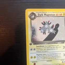 Pokemon Dark Magneton TCG Holo Rare Card 11/82 1st Edition HP - Image 4