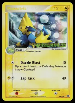 Pokemon Card - Manectric Emerald 16/106 Rare Reverse Holo Stamped - Image 1