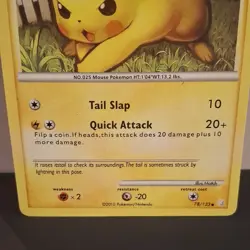 Moderately Played Pikachu - 78/123 - Common Pokemon HeartGold & SoulSilver - Image 3