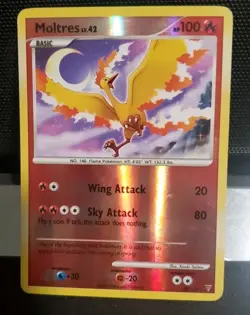 Moltres 36/147 Reverse Holo Rare Platinum Supreme Victors Pokemon Card 2009 LP - Image 1