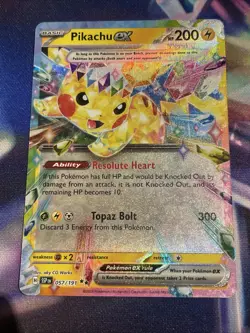 Pokemon TCG Pikachu ex 057/191 Double Rare Surging Sparks NM/M - Image 1