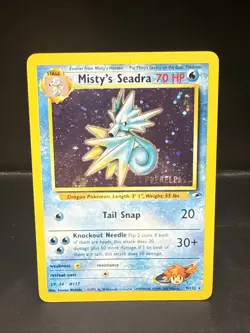 Pokemon TCG Misty's Seadra Holo Rare Gym Heroes Prerelease 9/132 HG - Image 2