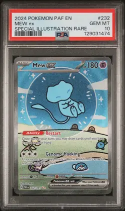 2024 POKEMON PAF EN-PALDEAN FATES SPECIAL ILLUSTRATION RARE #232 MEW EX PSA 10 - Image 1