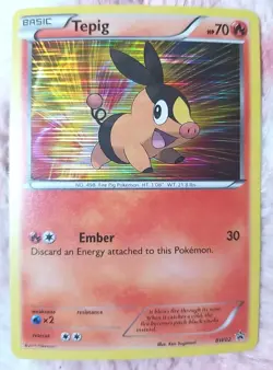 2011 Pokemon TCG TEPIG BW02 TINSEL HOLO BLACK STAR PROMO BLACK & WHITE - Image 1