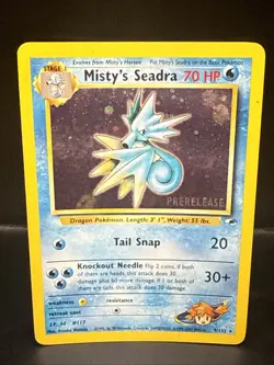 Pokemon TCG Misty's Seadra Holo Rare Gym Heroes Prerelease 9/132 CZ - Image 2