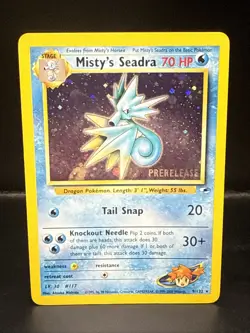 Pokemon TCG Misty's Seadra Holo Rare Gym Heroes Prerelease 9/132 CH - Image 1