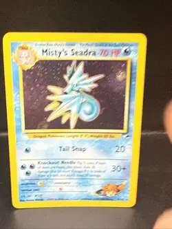 Pokemon TCG Misty's Seadra Holo Rare Gym Heroes Prerelease 9/132 CL - Image 3