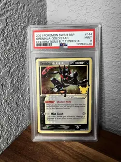 POKEMON 2021 CELEBRATIONS ETB PROMO GRENINJA GOLD STAR 144 PSA 9 - Image 1