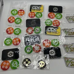 Pokemon TCG Condition Markers Poison/Burn Tokens GX VSTAR Acrylic Markers Lot - Image 1