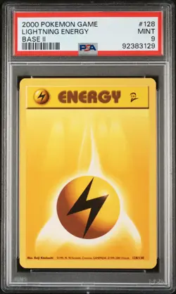 2000 POKEMON BASE SET 2 #128 LIGHTNING ENERGY PSA 9 - Image 1