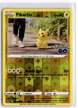 Pikachu (27) 027/078 Reverse Holo Pokemon Pokemon GO NM - Image 1