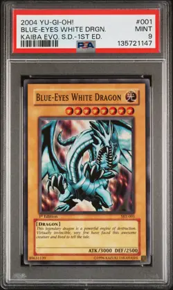 2004 YU-GI-OH! KAIBA EVOLUTION STARTER DECK 1ST ED BLUE-EYES WHITE DRAGON PSA 9 - Image 1