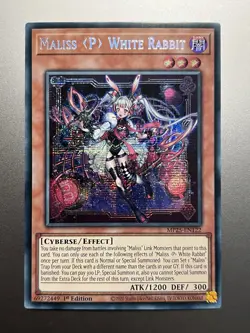 Yugioh - Maliss P White Rabbit Prismatic Secret Rare MP25-EN122, NM, 1st Ed - Image 1