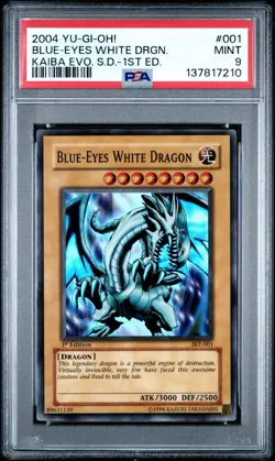 Yu-Gi-Oh Blue Eyes White Dragon SKE-001 1st Edition PSA 9 - Image 1