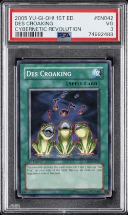 2005 YU-GI-OH! CRV-CYBERNETIC REVOLUTION 1ST EDITION DES CROAKING PSA 3 - Image 1