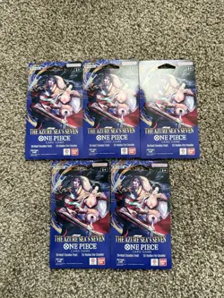 One Piece TCG (OP-14) The Azure Sea's Seven Booster Packs - English - Lot of 5 - Image 1