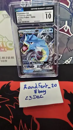 CGC 10 GEM MINT Gyarados GX 2019 Hidden Fates 16/68 Holo Pokemon Card - Image 1