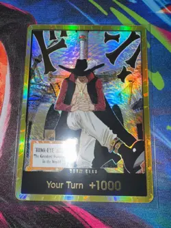Dracule Mihawk OP14 Gold Don!! Azure Sea's Seven One Piece Card English - Image 3