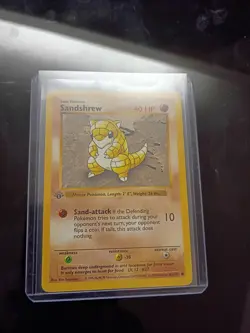 Pokemon TCG Sandshrew Base Set 1st Edition Shadowless Card 62/102 - Image 1