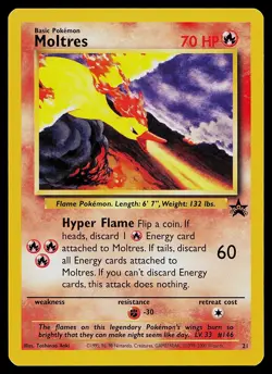 Pokemon Card - Moltres 21 WOTC Black Star Promo - Image 1