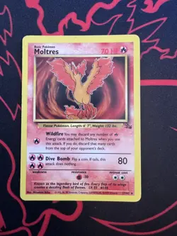 Moltres 27/62 Pokemon TCG Fossil Unlimited Vintage Card English - Image 1