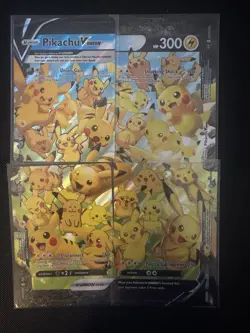 Pokemon TCG Pikachu V-Union Black Star Promo Complete Set of 4 SWSH Promo Cards - Image 1