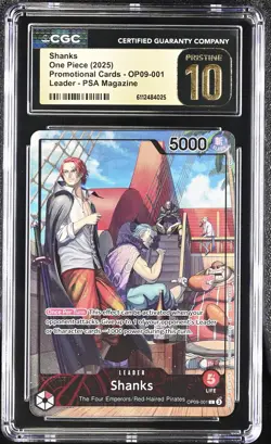 Shanks OP09-001 PSA Magazine Promotional Cards One Piece CGC 10 Pristine - Image 1