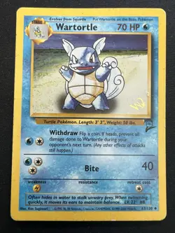 Pokemon Wartortle Gold Foil W Wizards of the Coast Stamp Base Set 2 Card 63/130 - Image 2