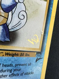 Pokemon Wartortle Gold Foil W Wizards of the Coast Stamp Base Set 2 Card 63/130 - Image 3
