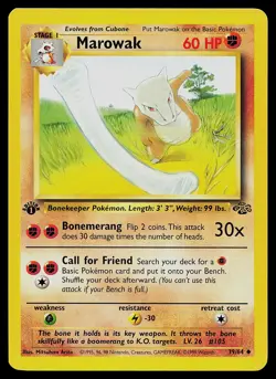Pokemon Card - Marowak Jungle 39/64 Uncommon 1st Edition - Image 1